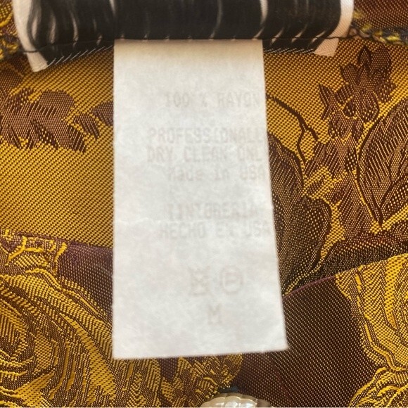 Vintage NONA Fashion USA Shimmer Gold Floral 2 Piece Jkt Ruffles Midi SZ M - Picture 10 of 10